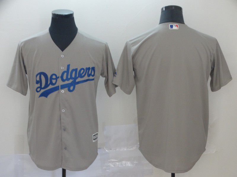Men Los Angeles Dodgers Blank Grey Game MLB Jerseys->los angeles dodgers->MLB Jersey